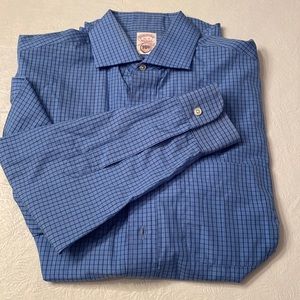 Brooks Brothers Men’s Blue Checkered Long Sleeve Dress Shirt- Size 15-4